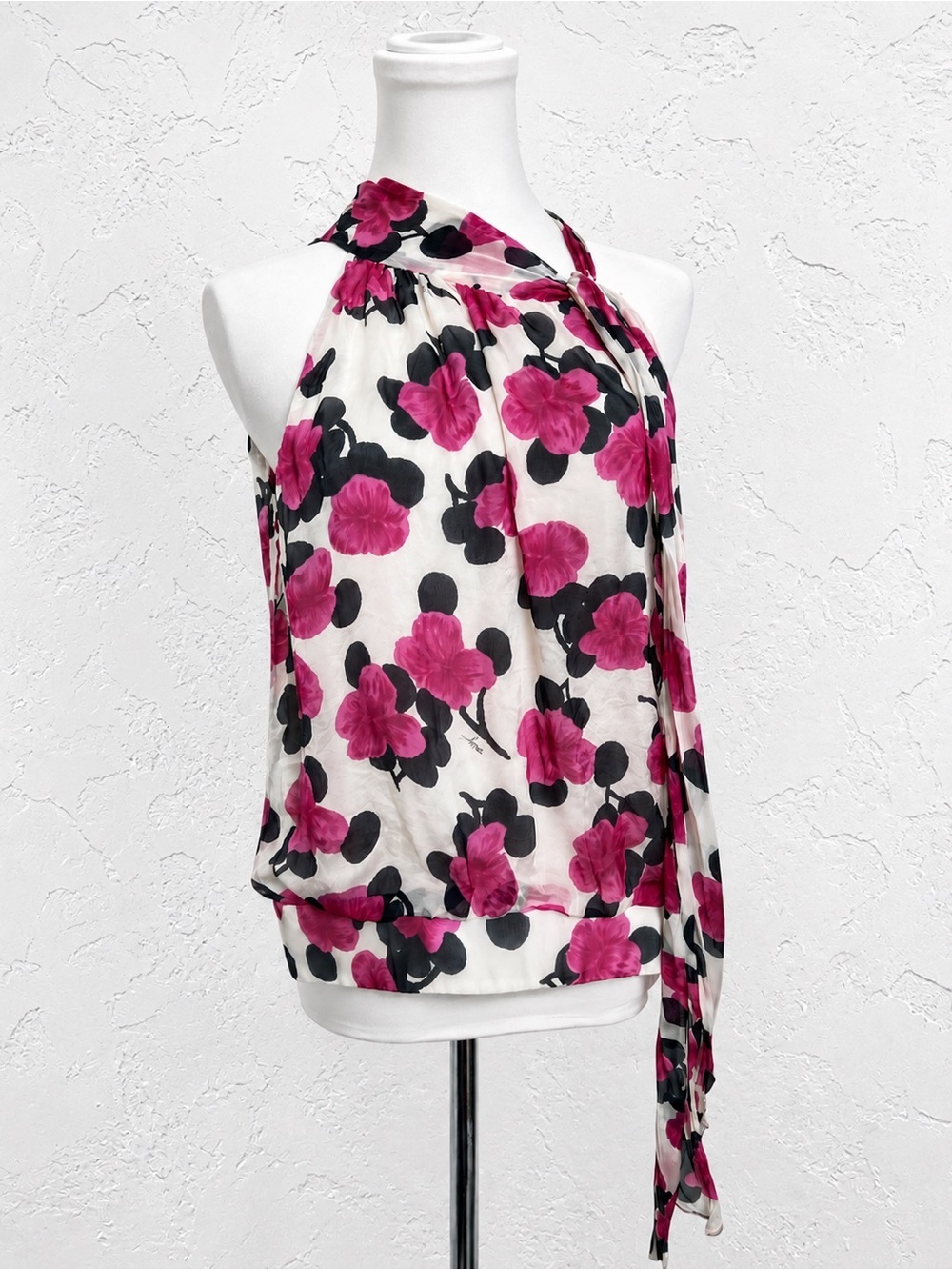 Milly New York 100% Silk Floral Halter Blouse Top 10